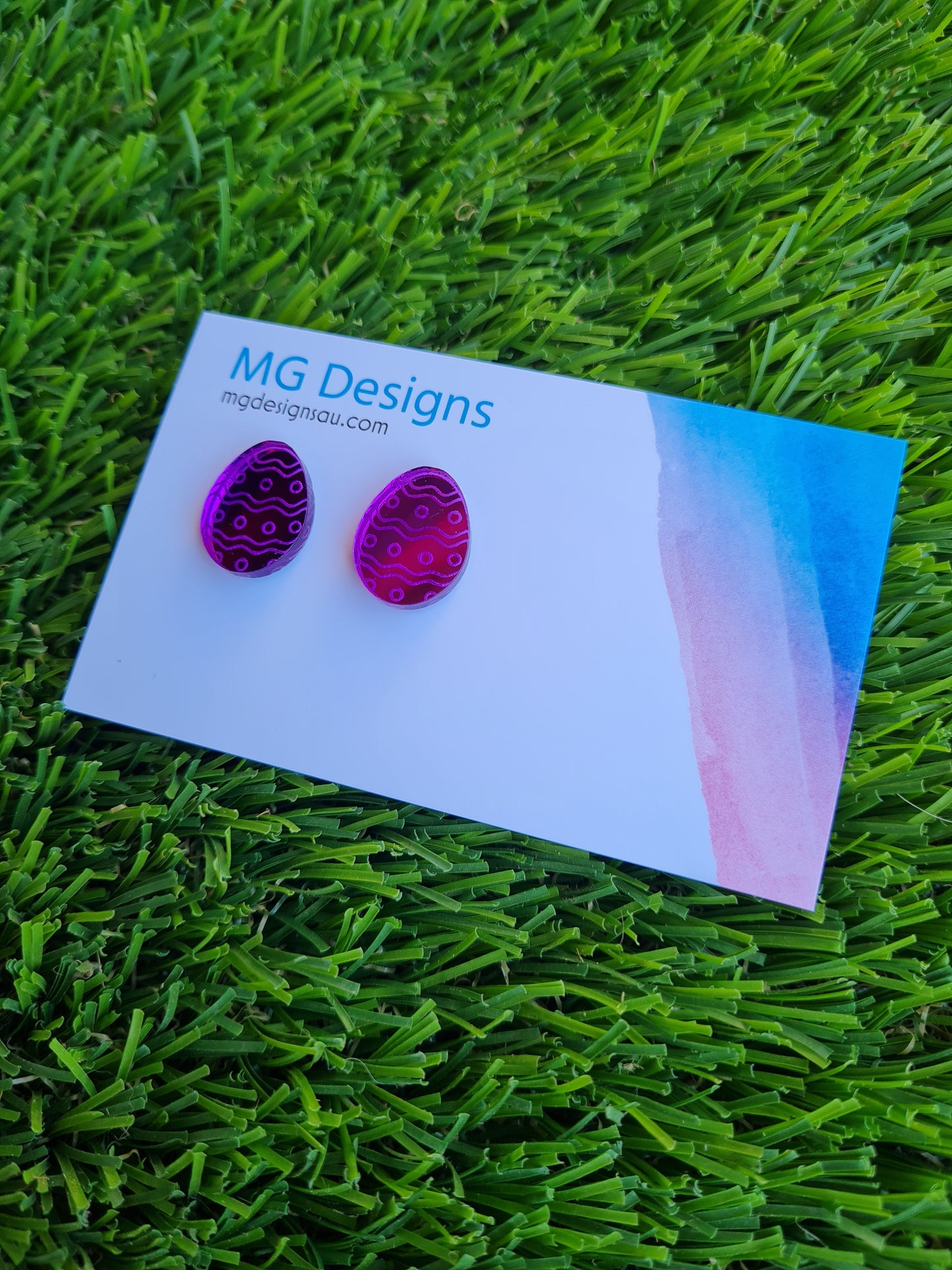 Easter Egg Mirror Stud Purple