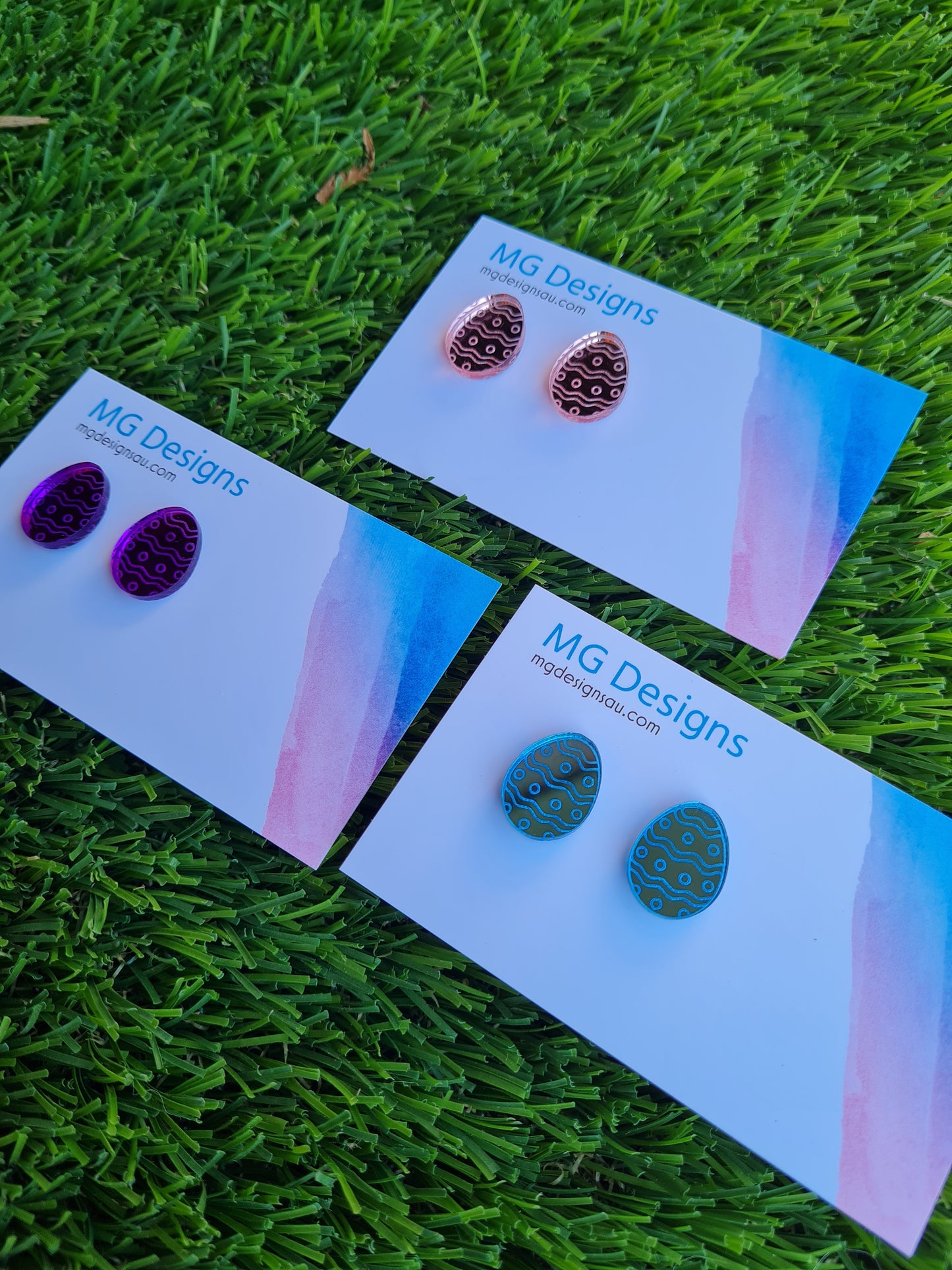 Easter Egg Mirror Stud Purple