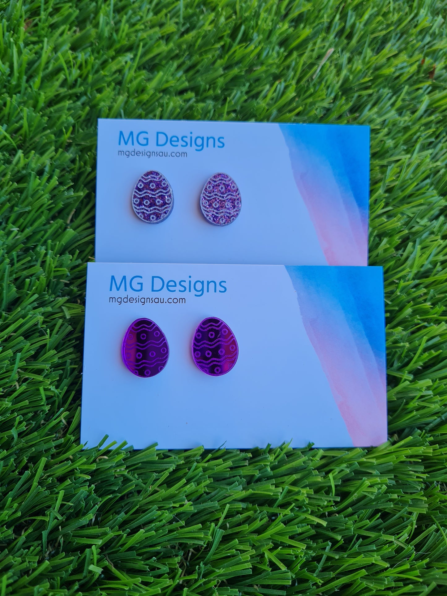 Easter Egg Mirror Stud Purple