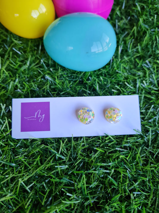EASTER GLITTER STUD YELLOW
