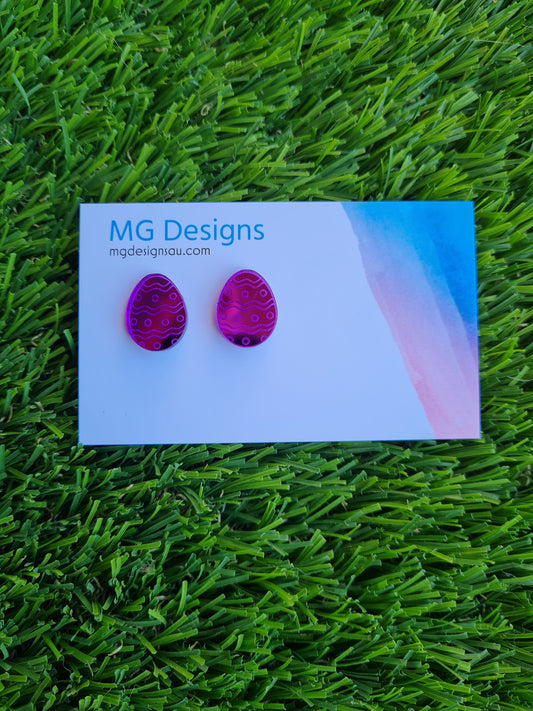 Easter Egg Mirror Stud Purple