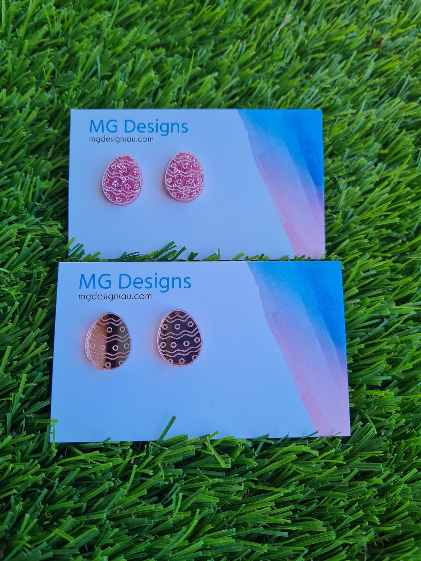 Easter Egg Glitter Stud Pink