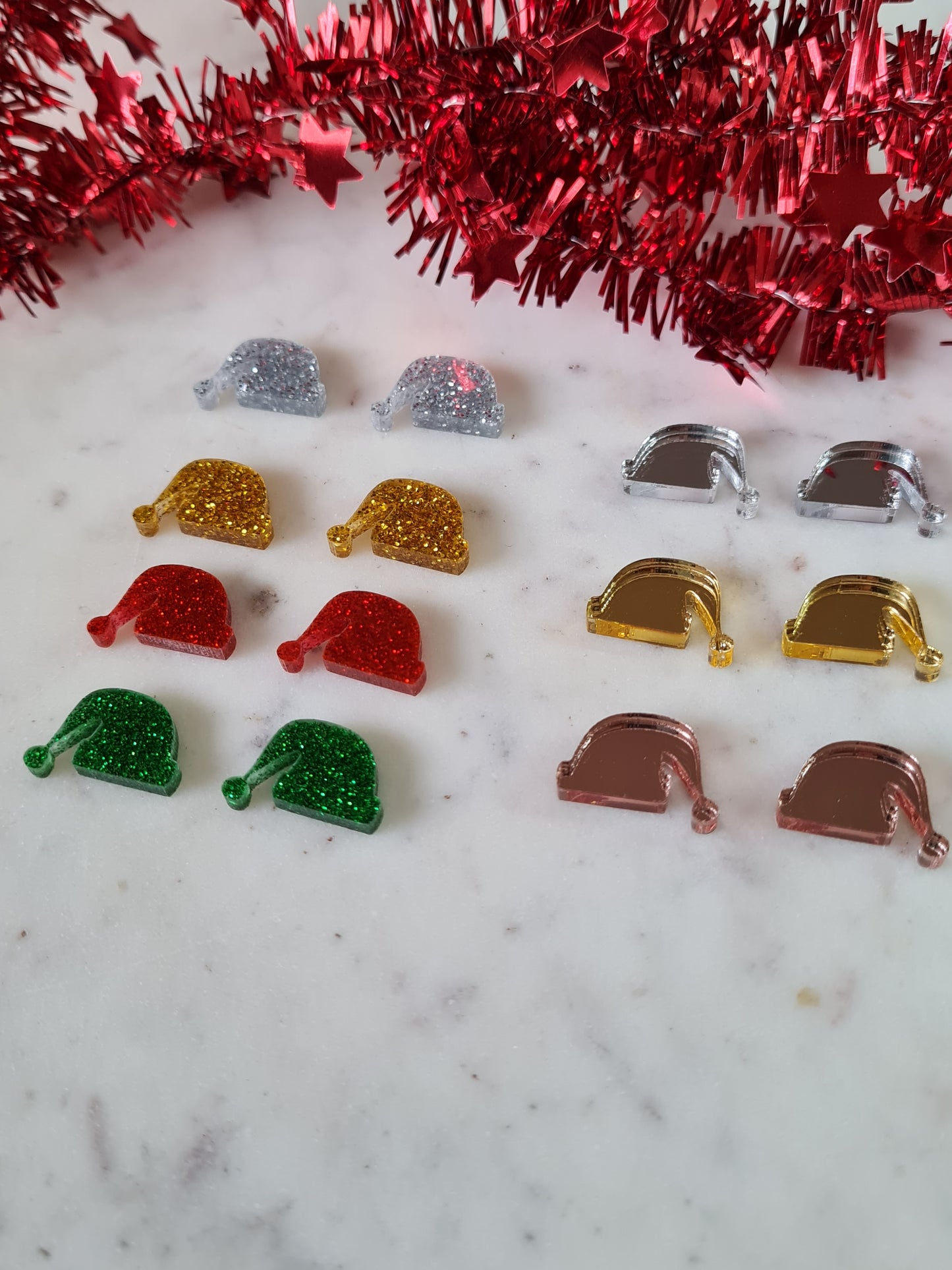 Santa Hat Studs