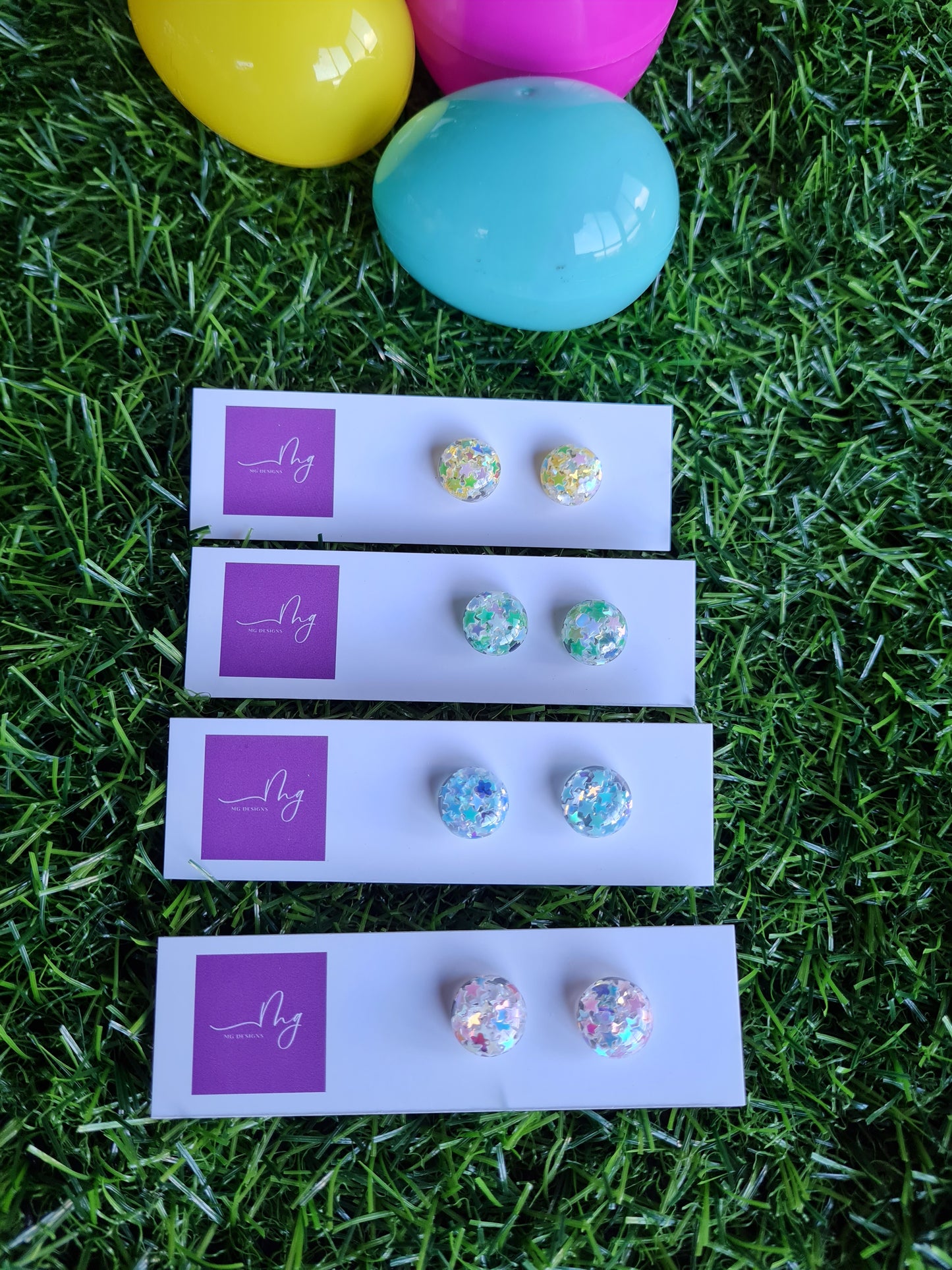 EASTER GLITTER STUD BLUE